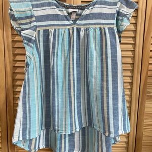 Knox Rose Kids Striped Blue and Cream Blouse